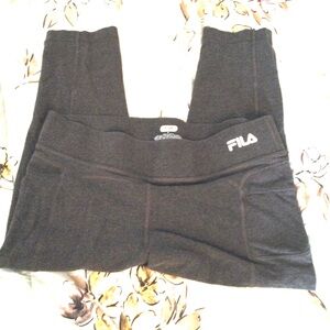 Womens  yoga Fila Charcoal Active Leggings. Med